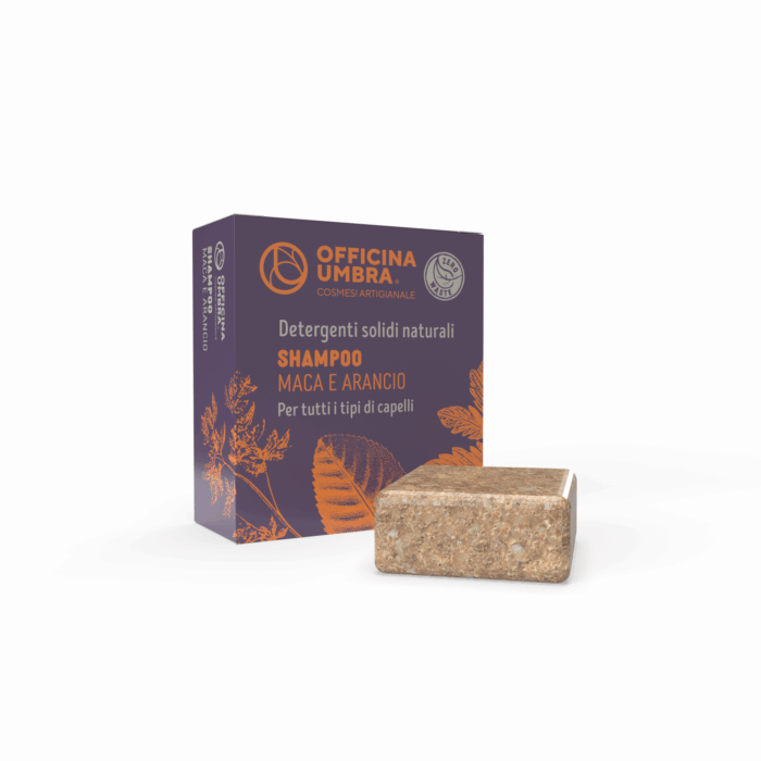 Shampoo solido biologico Maca e Arancio - per tutti i tipi di capelli